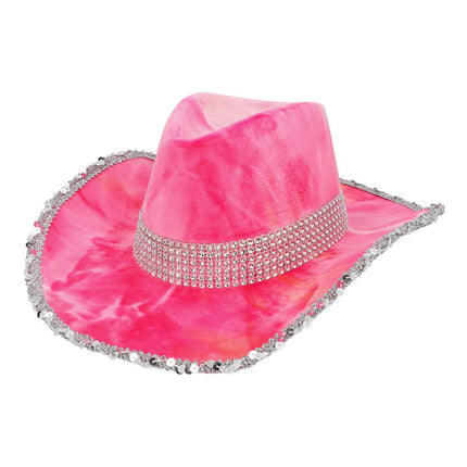 Cowboy Hoed Roze Glitters van Boland koop je bij Partywinkel