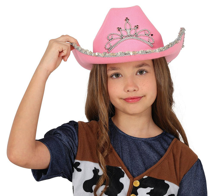 Cowboy Hoed Roze Kind - Partywinkel - 8434077135822