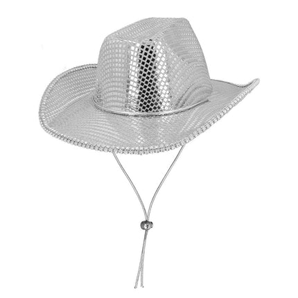 Cowboy Hoed Zilver Glinsterend van Boland koop je bij Partywinkel