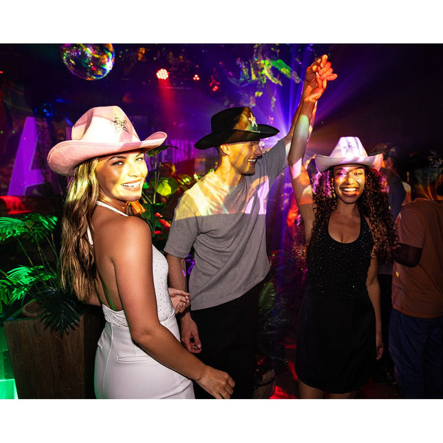 Cowboy Hoed Zwart Glitter Ster van Boland koop je bij Partywinkel