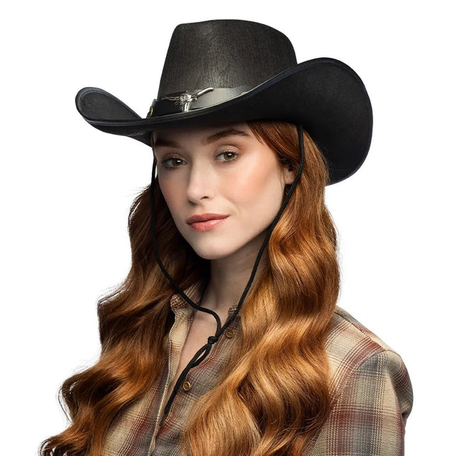 Cowboy Hoed Zwart Wyatt Groot van Boland koop je bij Partywinkel