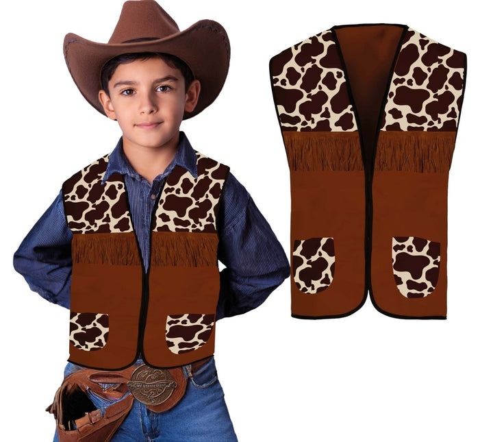 Cowboy Vest Bruin Kind van Fiestas Guirca koop je bij Partywinkel