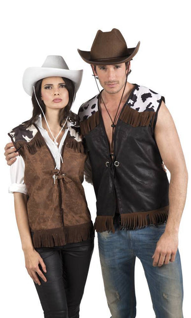 Cowboy Vest Zwart L/XL - Partywinkel - 8712026543233