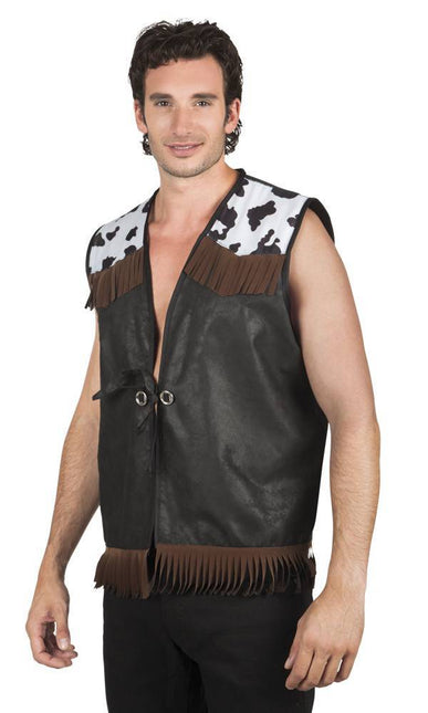 Cowboy Vest Zwart L/XL - Partywinkel - 8712026543233