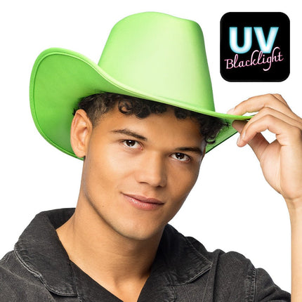 Cowboyhoed Blaze – Neongroen UV van Boland koop je bij Partywinkel