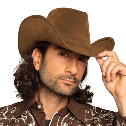 Cowboyhoed Nepleer Bruin 43cm van Boland koop je bij Partywinkel
