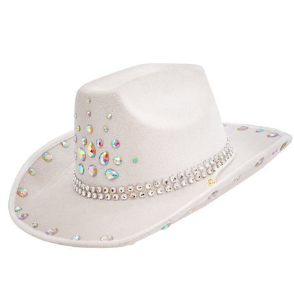 Cowboyhoed Wit Met Diamanten van Widmann koop je bij Partywinkel