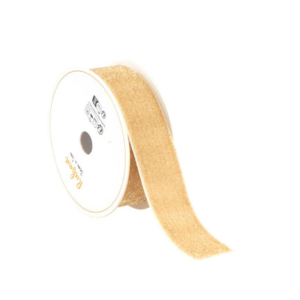 RUBAN DE VELOURS CRÈME SCINTILLANT 25 MM X 3 M