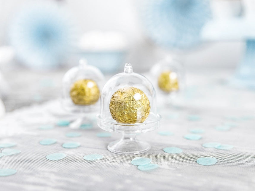 Cupcake Standaard Mini met Deksel Doorzichtig 7,5cm 3st van Partydeco koop je bij Partywinkel