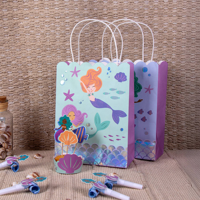 Sacs de fête sirène 27cm 6pcs