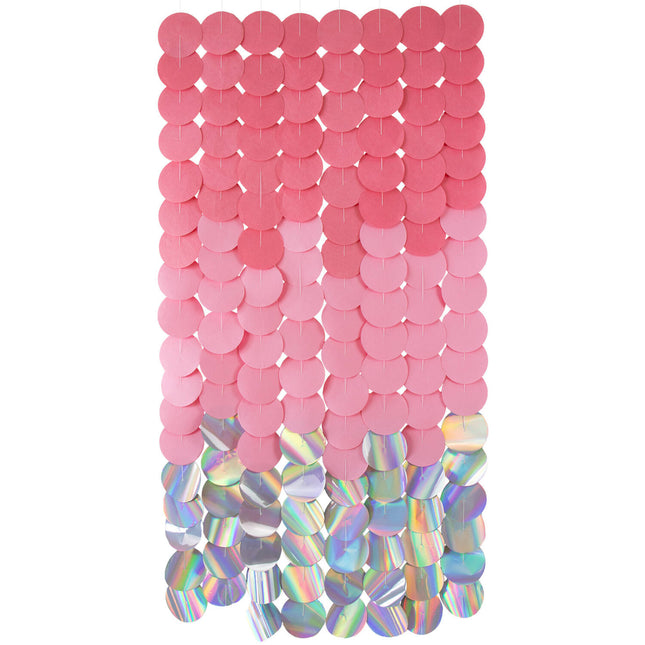 Rideau de porte rose argenté 1,7 m