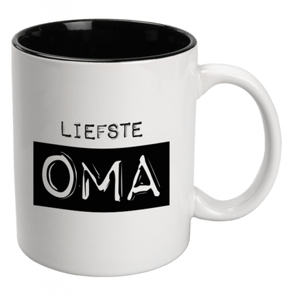 De Liefste Oma Mok Wit Keramiek Liefste Oma 12cm van Paper Dreams koop je bij Partywinkel