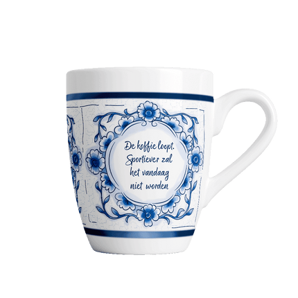 Tasse bleue Delft - Coulées de café