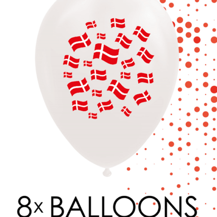 Denemarken Ballonnen 30cm 8st van WeFiesta koop je bij Partywinkel