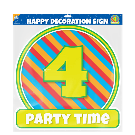 Deurbord 4 Jaar Gekleurd 50cm van Paper Dreams koop je bij Partywinkel