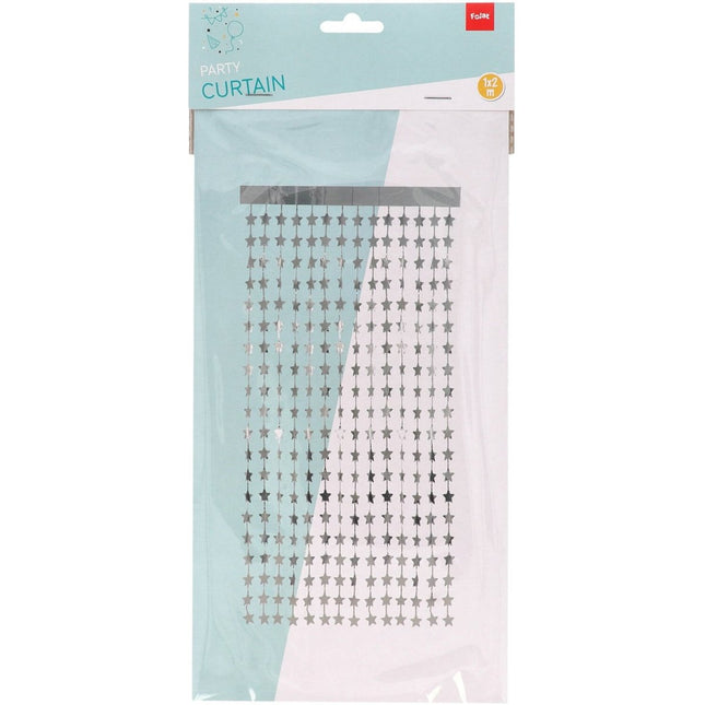 Deurgordijn Folie Sterren Zilverkleurig - 2x1 m van Folat koop je bij Partywinkel