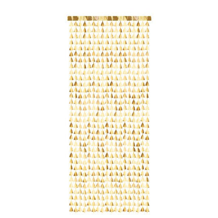 Deurgordijn Kerstbomen Goud 2,45m van Partydeco koop je bij Partywinkel