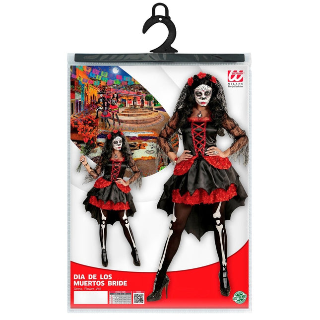 Dia De Los Muertos Jurk Dames Bruid van Widmann koop je bij Partywinkel