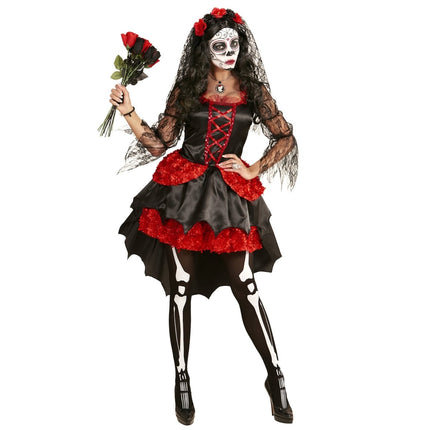 Dia De Los Muertos Jurk Dames Bruid van Widmann koop je bij Partywinkel
