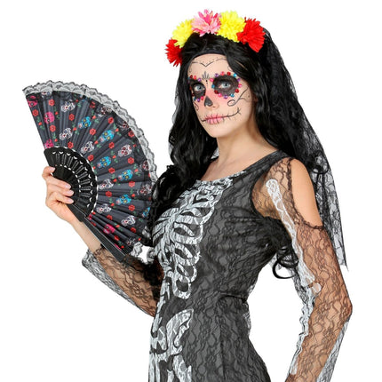 Dia De Los Muertos Waaier van Widmann koop je bij Partywinkel