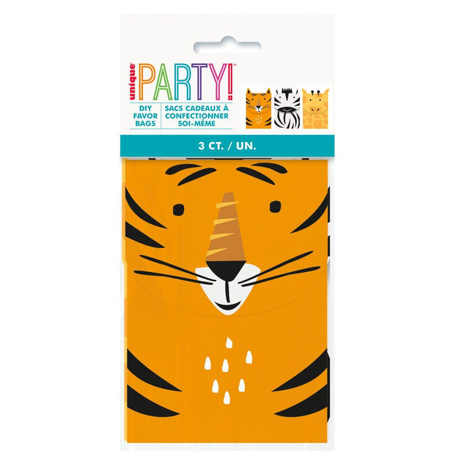 Dieren Uitdeelzakjes Safari 3st van Unique koop je bij Partywinkel