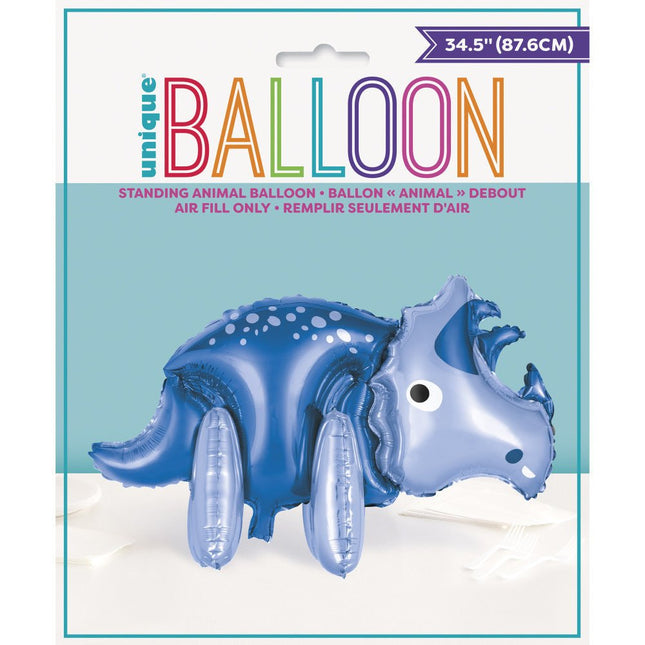 Dino Ballon Blauw XL 87cm van Unique koop je bij Partywinkel