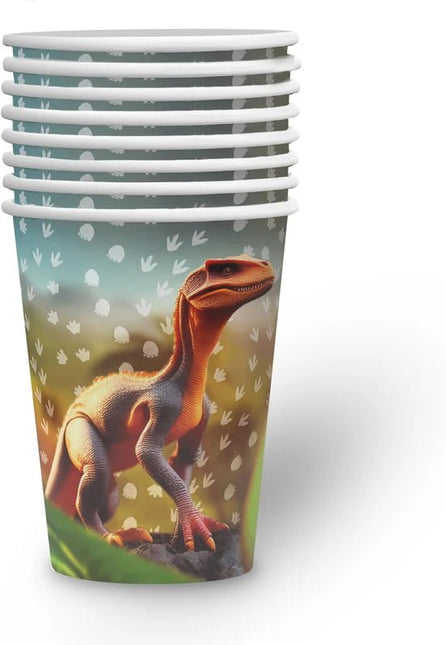 Dinosaurus Bekers 250ml 8st van VDV Benefit koop je bij Partywinkel