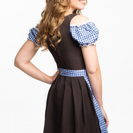 Dirndl Jurk Oktoberfest Blauw Bruin van PartyXclusive koop je bij Partywinkel