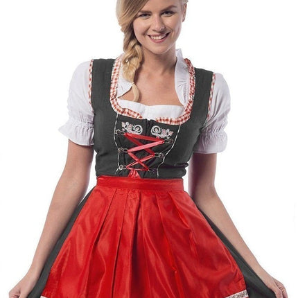 Dirndl Jurk Oktoberfest Rood 3 delig van Tannhauser koop je bij Partywinkel