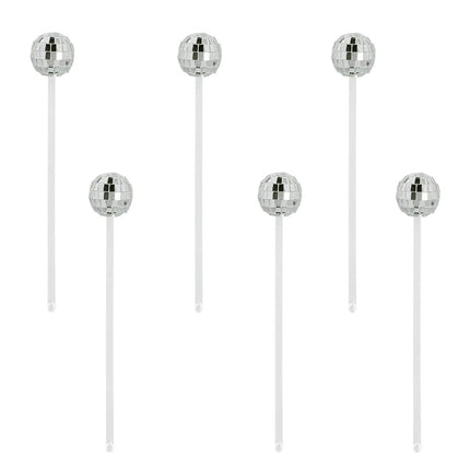 Disco 70S Cocktailprikkers 20cm 6st - Partywinkel - 8712026007445