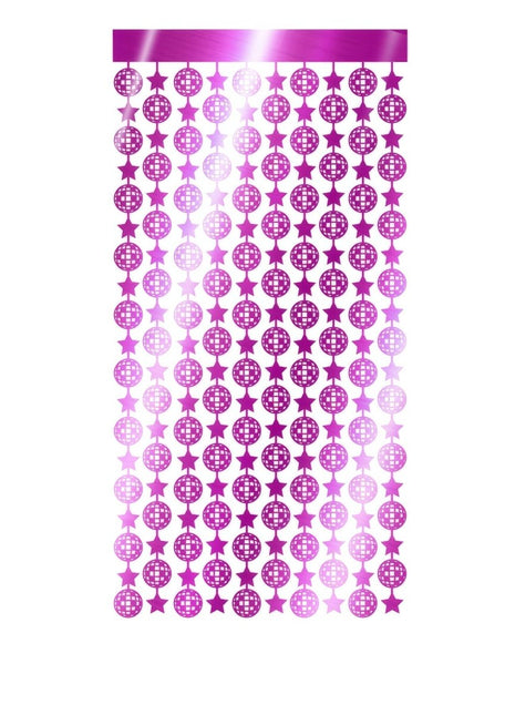 Disco 70S Deurgordijn Roze Metallic 2m van Fiestas Guirca koop je bij Partywinkel