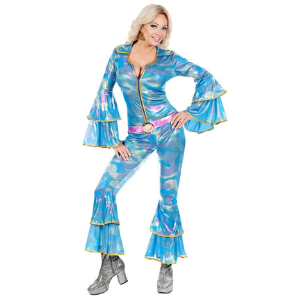 Disco 70S Jumpsuit Blauw Dames van Widmann koop je bij Partywinkel