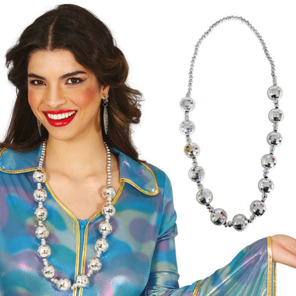 Disco 70S Ketting Zilver - Partywinkel - 8434077168929