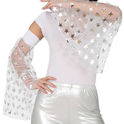 Disco 70S Vlindermouwen Zilveren Sterren van Fiestas Guirca koop je bij Partywinkel
