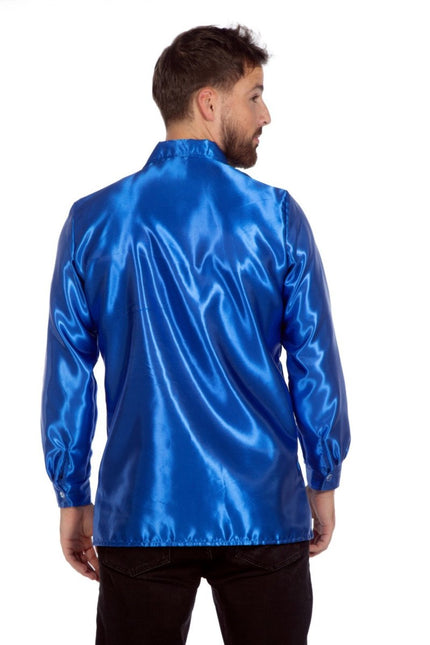 Disco Blouse Ruches Blauw van Wilbers & Wilbers koop je bij Partywinkel