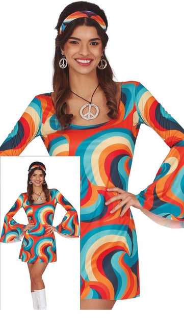 Disco Pak Blauw Oranje Dames - Partywinkel - 8434077860670