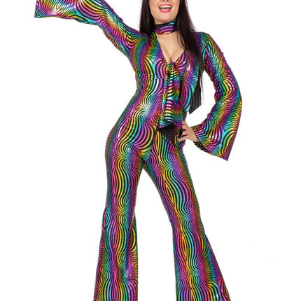 Disco Pak Gekleurd Dames Holografisch van Wilbers & Wilbers koop je bij Partywinkel