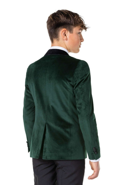 Donkergroen Velvet Blazer Jongen Tiener OppoSuits van OppoSuits koop je bij Partywinkel