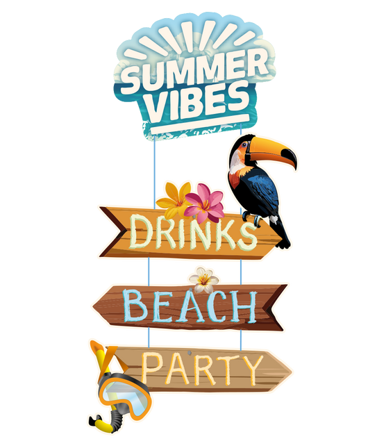 Plaque de porte colorée Summer Vibes 60cm