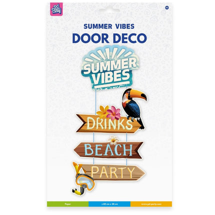 Plaque de porte colorée Summer Vibes 60cm