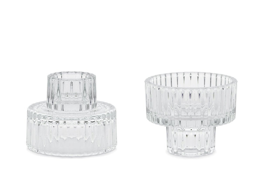 Doorzichtige Kaarsenhouder 6,5cm 2st van Partydeco koop je bij Partywinkel