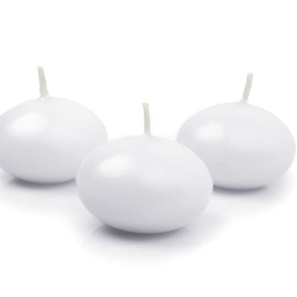 Drijfkaarsen Wit 5cm 10st van Partydeco koop je bij Partywinkel
