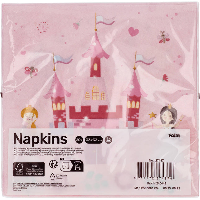 Serviettes Princesses 250ml 20pcs