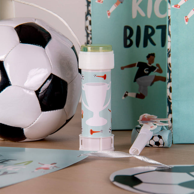 Autocollants de football pour flacons souffleurs de bulles 11cm 6pcs