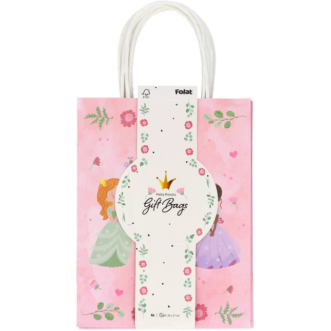 Sacs de fête pour princesses 27cm 6pcs