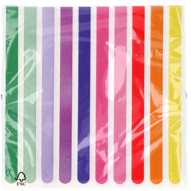 Serviettes Stripetastic 33x33cm /20