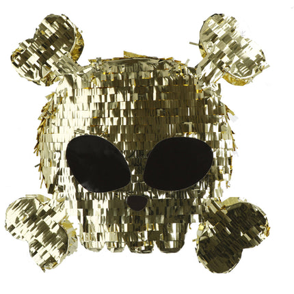 Pinata Pirate crâne d'or 50cm