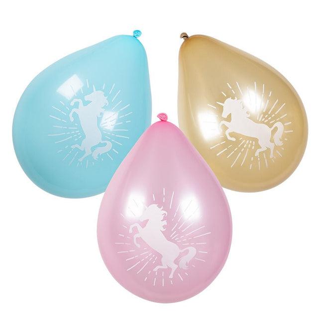 Eenhoorn Ballonnen 25cm 6st van Boland koop je bij Partywinkel