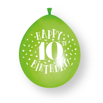 10pcs Happy 10th birthday 23cm latex balloons