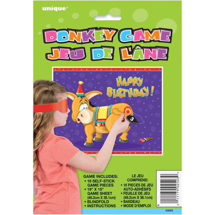 Ezeltje - Prik Spel 48,3cm 15 delig van Unique koop je bij Partywinkel